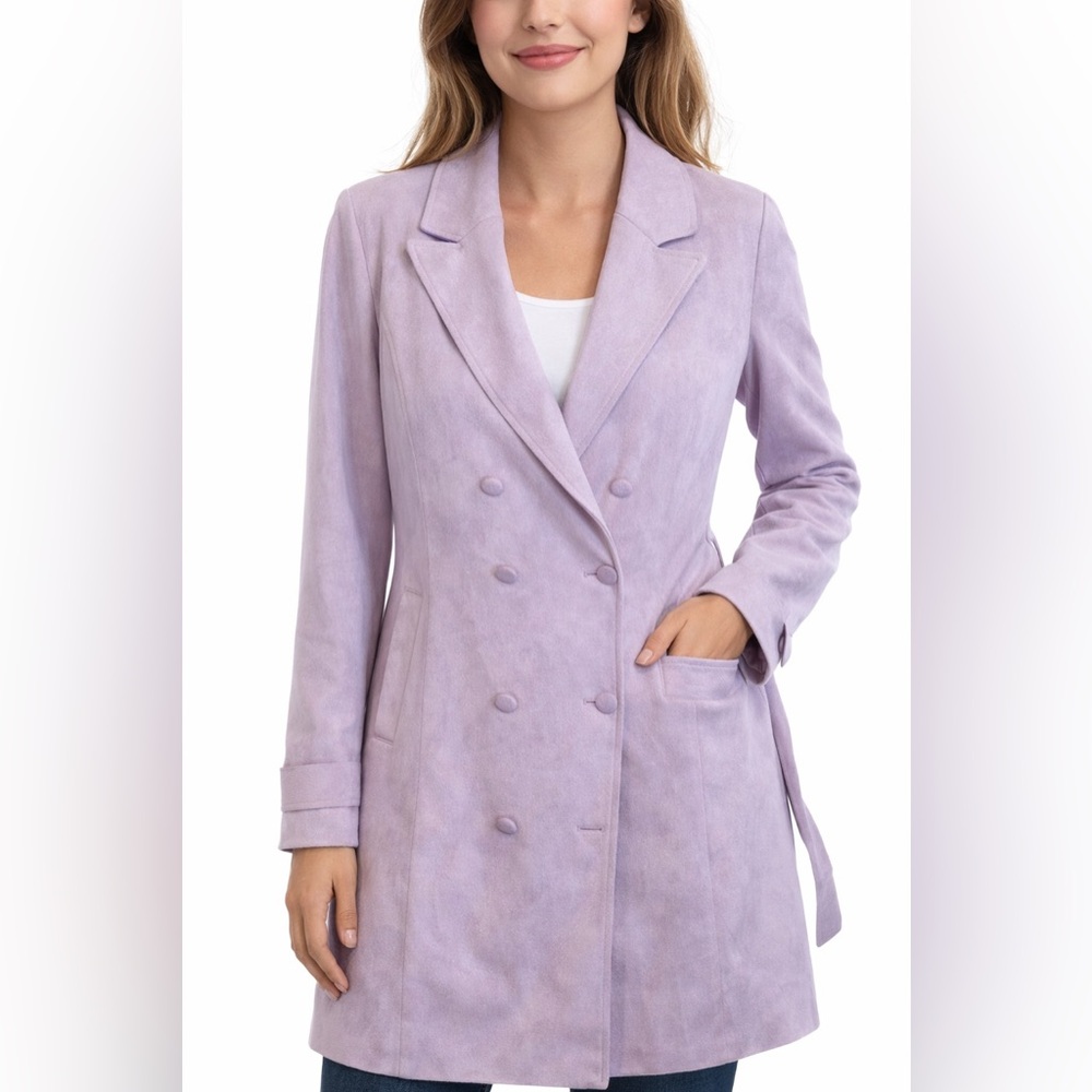 HYFVE Lavender Double-Breasted Trench Coat
